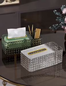 OV242 Tissue Box / Kotak Tissue Per Anti Ribet Plastik Gold Mewah Tisu Tissu