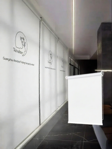 Custom Logo Printed Office Bathroom Light Blocking Roller Shade Easy Installation
