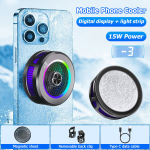 New AL19 magnetic ice-making mobile phone radiator 15W digital display wireless charging semiconductor radiator⚡PH deliveryIn stock⚡