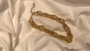 Necklace Kalung Rantai Tebal Besar Padat Gaya Retro Bahan Tahan Karat Retro Choker Hiphop / Chain Necklace