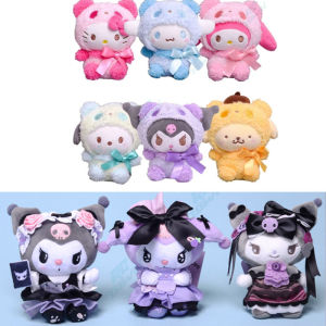 Plush Doll Cute Cartoon Transformed Panda Kuromi Melody Cinnamoroll Plush Doll Pendant