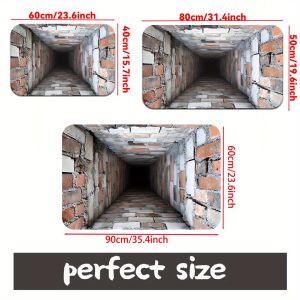 VIKAMA Front Door Doormat—3D Optical Illusion Trap Design Entrance Area Rug Playroom Floor Carpet Mat
