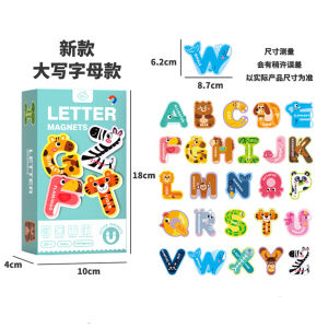 Magnetic Alphabet Animal Number Fridge Stickers 26 Letters of English Cross-Border Early Education Smart Toys for Kids