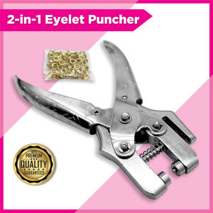 2in1 5mm Eyelet Puncher 5mm for Hang Tag with Eyelet Grommet Leather Paper Board Fabric Clay Punches School & Office Equipment 50 gold hole buckles for free