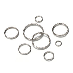 50pcs 6/8/10/12/14/16/18/20mm Metal Double-Ring Keychain Connectors for DIY Keychain Keyring Jewelry Making Accessories