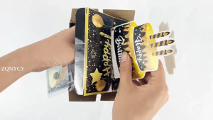   Birthday Money Pull-Out Gift Box Surprise Box with Pull out Card Set Creative Banknote Roll-up Surprise Box Party