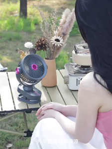 YouPin Official Store พัดลมหนีบ USB พร้อมไฟกลางคืนแบตเตอรี่แบบชาร์จไฟได้3ความเร็วการทำงานที่เงียบ