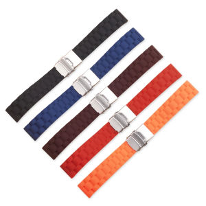 14 16 18 20 22 24mm Quick Release Soft Silicone Watchband Colorful Tire Tread Style Men Women Flat Head Universal Strap Waterproof Bracelet