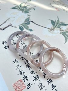 Natural Gold Thread Jade Handmade Bracelet Violet round Bar Bracelet Hanfu Accessories Jade Bracelet Girl Jewelry