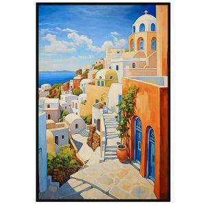 Tranh phong cảnh biển địa trung hải. Tranh treo tường dán tường Canvas CGI-01