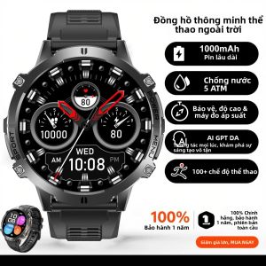 Đồng Hồ Thông Minh Thể Thao T-Rex3 Màn Hình AMOLED 1.73 Inch Chống Nước 10ATM Pin 1000mAh Tích Hợp La Bàn Đo Độ Cao Dây Đeo Quân Sự Dành Cho Nam