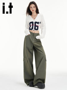 izzue | Loose Fit Slenderizing Cotton High Waist Wide Leg Jeans