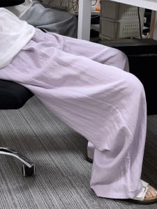 Loose Wide Leg Pants Womens Cotton Linen Suit Trousers Summer New Style Small Size Lazy BF Style Straight Cut Casual Pants