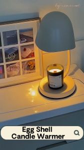 [Ready Stock] [Eggshell] Scented Candle Warmer Lamp Electric Candle Burner Heater Battery Melting Wax  2/3 Wick Candle Cute Cheap Fragrance Malaysia 3 Pin Plug Dimmable Adjustable Brightness LED Light Night Sleep Bedroom Bedside Table Desk Decoration Gift