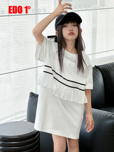 Cute Casual Cotton T-Shirt Dress Princess Style Childrens Clothing Edo1 Degree Spring Summer New Arrival for Girls