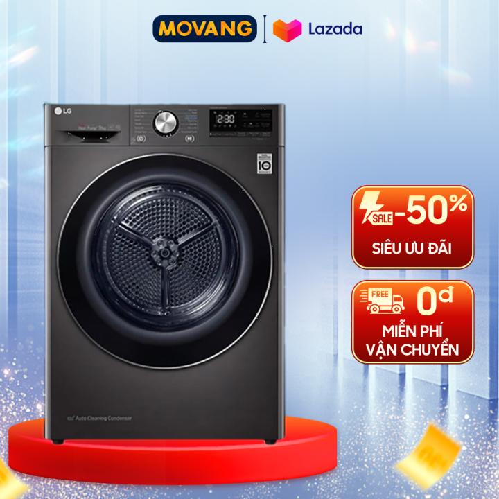 [GIAO TẠI HCM] - Máy sấy bơm nhiệt LG 9 Kg DVHP09B - Công nghệ sấy Heatpump Chống dị ứng Tự động vệ sinh bộ lọc
