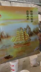 Tranh công phượng 3d gạch men ốp tường