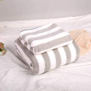 ผ้าเช็ดตัวขเป็ดลายริ้วขนาด27x54