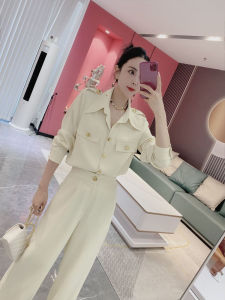 Casual Fashion Set Women 2024 Spring & Fall New Arrival K-style Western Style Slimming Anti-Aging Top Loose Pants Two-piece Set