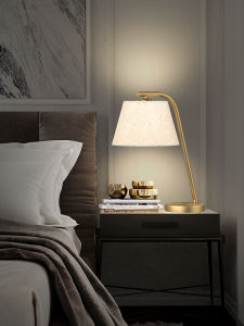 ZHENMEIJU | Luxury Modern Minimalist American Style Fabric Shade Bedside Table Lamp