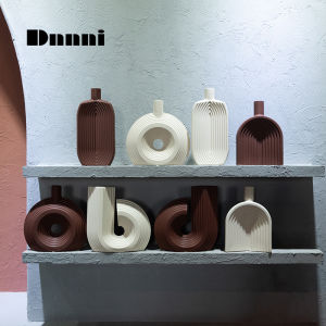 Dnnni แจกันวงกลมลายดอกไม้นามธรรมห้องตัวอย่างห้องนั่งเล่นที่บ้านเครื่องประดับแจกันดอกไม้เซรามิกจำลองตกแต่งอย่างสร้างสรรค์