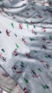 Vải Thun Dệt Kim Xanh Họa Tiết Khổ 1m6 - Mỏng Vừa Mềm Mại Giãn 4 Chiều - May Đồ Bộ Đồ Trẻ Em