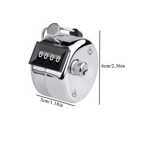 Metal Handheld Tally Counter 4-Digit Number Count ClickerMechanical Counters Clickers Pitch Counter for Coaching Fishing Golf