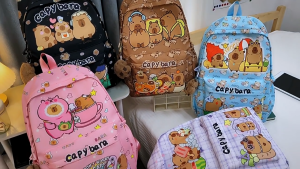 Capybara School Bag For Kids Girls Boys Kindergarten Baclpack Pink Purple Birthday Gift Hoilday Gift