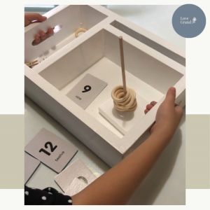 LoveGrand Montessori Wooden Activity Tray White with Handle | Kids Montessori Sensory Tray