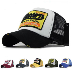 Adhesive Letter Mesh Cap Embroidered Hip Hop Sunhat Camouflage Men Women Baseball Cap Adjustable Breathable Mesh Trucker Hat