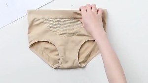 SEA JJT รังผึ้งไร้รอยต่อหน้าท้องและสะโพกของผู้หญิงกางเกงกลาง-เอว3มิตินวดระบายอากาศผ้าฝ้