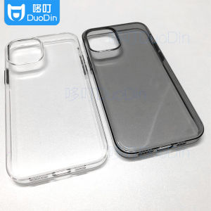 Anti-Slip Metal Key Button Transparent Phone Case for Apple iPhone 13 Pro Max