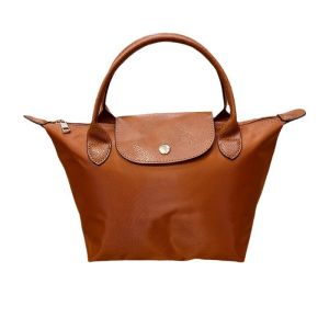 French New Small Short Handle Nylon Dumpling Bag Women Large Capacity Foldable Handbag Fashion Lightweight Waterproof Mommy Tote Bag