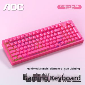 AOC | Silent Wired Keyboard Raspberry Red