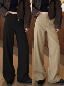 YAYANGREN | Elegant Slim Wide Leg Trousers Women Black Spring New Style