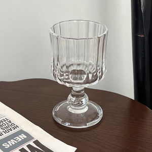 Retro Crystal Glass Cup High Footed Wine Glass Milk Glass Whiskey Red Wine Glass Water Cup Elegant Sensation Nordic Style