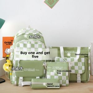 JIFANPAUL | Girls High School Middle School Elementary School High Capacity Checkered Backpack