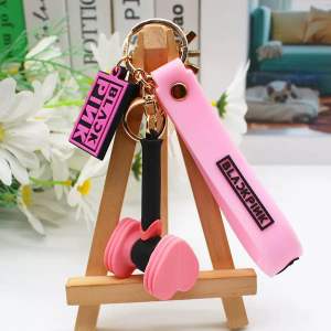 Blackpink Kpop Idol JISOO JENNIE ROSÉ LISA Keychain Bag Pendant Soft Rubber Keychain Silicone