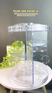 Rak Kosmetik Acrylic Putar 360 Derajat Diamond Rak Make Up Organizer Tempat Makeup