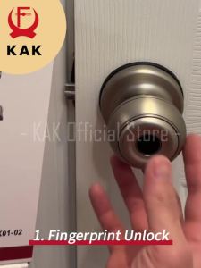Khóa Thông Minh KAK Có Bluetooth Nhận Dạng Vân Tay Khóa Cửa Ra Vào Không Cần Chìa Khóa Tuya Tương Thích Với Phần Cứng An Ninh Gia Đình Điều Khiển Từ Xa