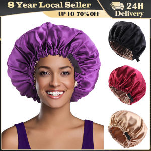 Silk Hair Bonnet Satin Cheveux Nuit Single Double Layer Silk Hair Cap for Women Sleeping Adjust Head Cover Hat Beauty Products