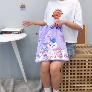 Beg Kanvas Kartun Comel Kapasiti Besar Beg Tangan Budak Perempuan Sekolah Tadika Pergi Kelas Beg Bahu Pelbagai Guna Kids New Japanese Style Cartoon Large Capacity Tuition Zipper One Shoulder Canvas Bag Tote Bag 宝宝新款日系卡通大容量单肩补习包 A963