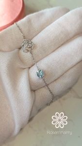 Rosenmarry/ สร้อยข้อมือพลอยแท้ โทปาส ตัวเรือนเงินแท้ 925 พร้อมกล่อง RB036 พลอยแท้เสริมดวง ของขวัญ