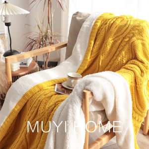 Thickened Warm White Chenille Fleece Blanket Sofa Coverlet Double Bed Blanket Casual Blanket Bedroom Living Room Throw Blanket