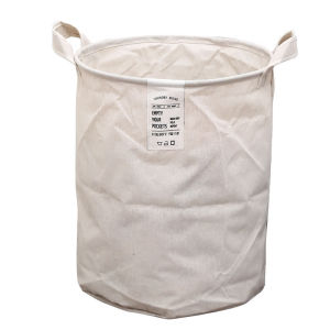 Foldable round Cotton Linen Laundry Basket Bag No LOGO Design Universal Storage Bag Durable Fabric Organizer for Home Use
