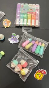 XUEZI Cute mini highlighter pen 6 colour per pack/highlighter mini comel 6 warna/可爱迷你荧光笔 6 色