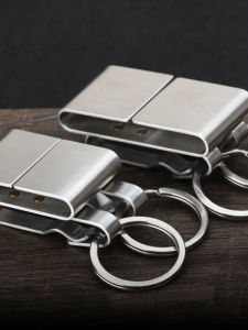 Thickened Stainless Steel Full Steel Keychain Durable Belt Buckle Mens Car Keychain Large Elastic Waist Hanging Buckle