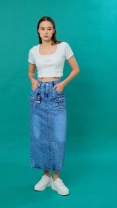 Rok Jeans Wanita Morra Skirt Korean Style Premium Jeans Stretch
