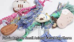Cartoon Knitted Tassel Pet Charm Stuffed Plush Keychain Cute Animal Bag Accessory Car Keyring Heartwarming Gift
