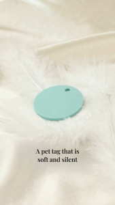 MeowTime Personalised - PLUME Silicone Pet ID Tag Soft and Silent dog tags cat tags pet name tags